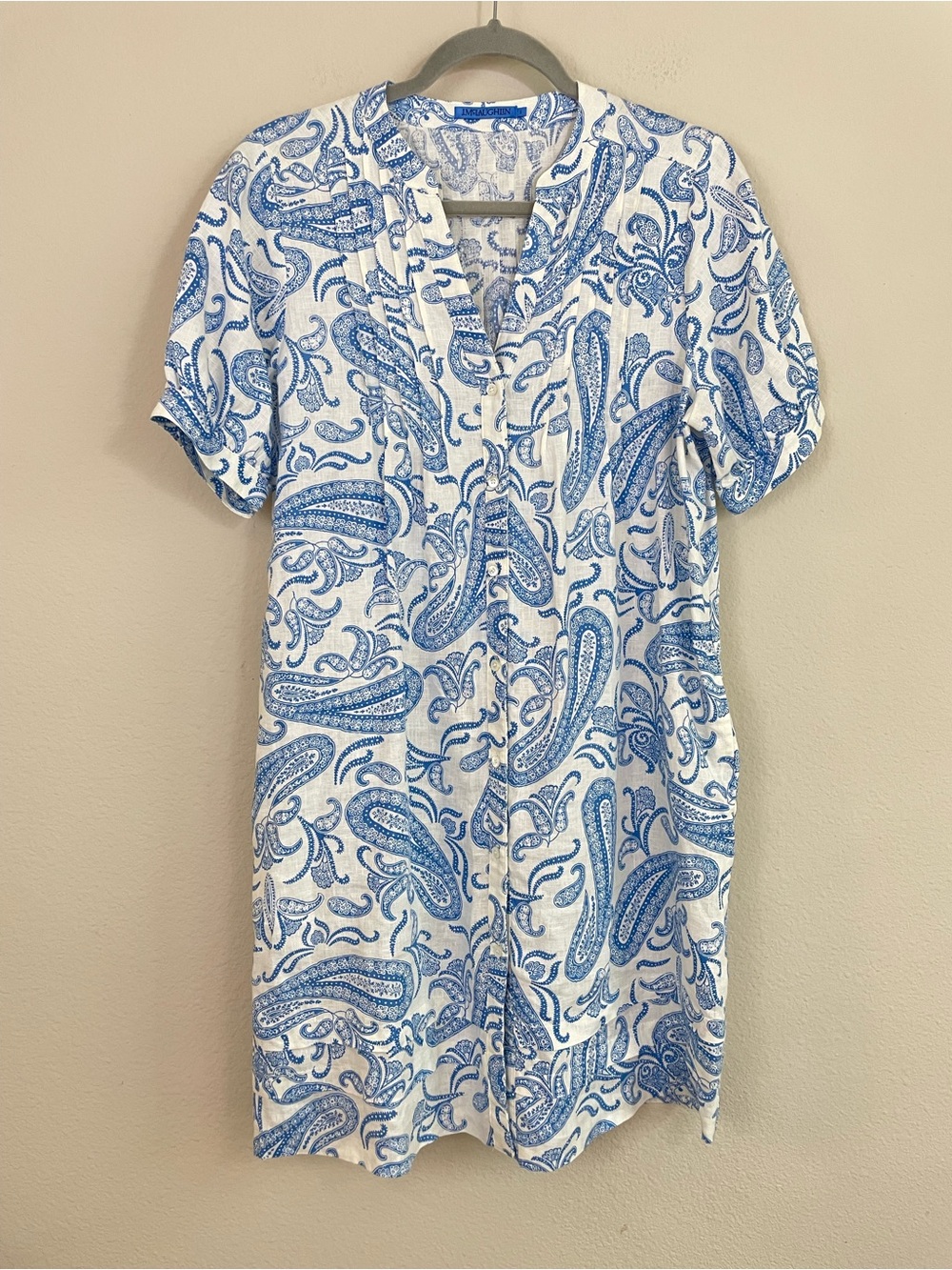 J. McLaughlin Paisley Bandana Gianna Linen Shirt Tunic Dress Size Small - Picture 2 of 10